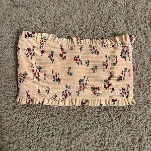 strapless floral bikini top